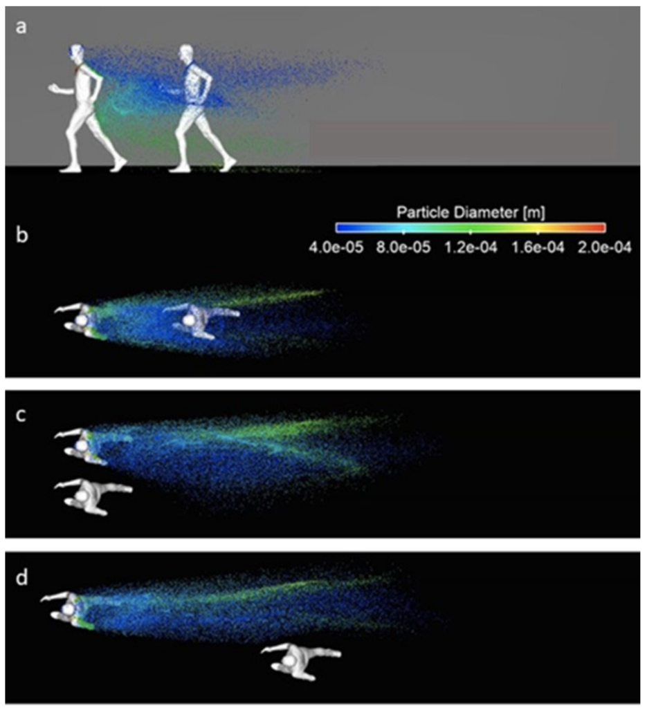 B. Blocken et al.(2020),Towards aerodynamically equivalent COVID19 1.5 m social distancing for walking and runningより引用